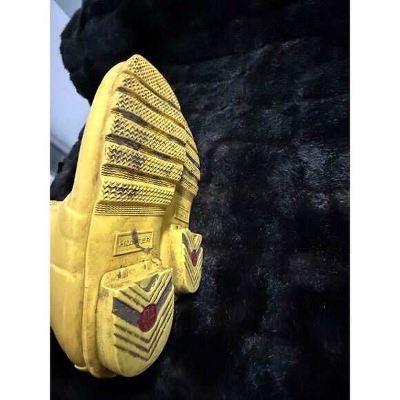 HUNTER WOMEN ORIGINAL SHORT MATTE Rain Boots Yellow Matte 10 - Picture 4 of 4